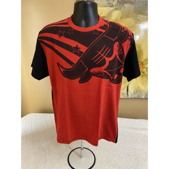 UNK Chicago Bulls Graphic Print 2 Sided Shirt NBA Red/blaxk Men’s Size Medium - Picture 2 of 14